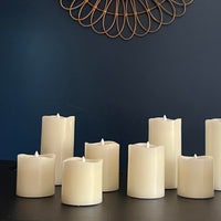 Stonebriar 6-pack ivory flameless LED pillar candles, 3 by 6 inch, with remote and timer