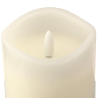 Stonebriar 3-pack ivory real-wax flameless LED pillar candles, assorted sizes, with remote and timer