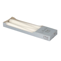 Stonebriar Unscented Taper Candles, 7 Hour Burn Time, Pack of 4, White, 10'