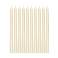 Stonebriar Unscented Taper Candles, 7 Hour Burn Time, Pack of 10, Ivory, 10'