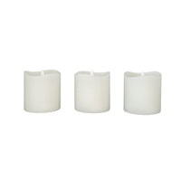 Stonebriar 3-pack white flameless LED pillar candles, 3 by 3 inch, with remote and timer