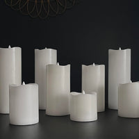 Stonebriar 3-pack white flameless LED pillar candles, 3 by 3 inch, with remote and timer