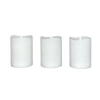 Stonebriar 3-pack white flameless LED pillar candles, 3 by 4 inch, with remote and timer