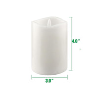 Stonebriar 3-pack white flameless LED pillar candles, 3 by 4 inch, with remote and timer