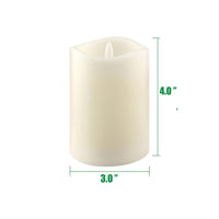 Stonebriar 3-pack ivory flameless LED pillar candles, 3 by 4 inch, with remote and timer