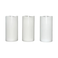 Stonebriar 3-pack white flameless LED pillar candles, 3 by 6 inch, with remote and timer