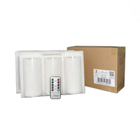 Stonebriar 3-pack white flameless LED pillar candles, 3 by 6 inch, with remote and timer