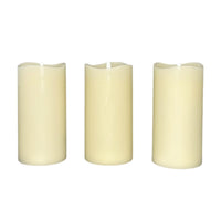 Stonebriar 3-pack ivory flameless LED pillar candles, 3 by 6 inch, with remote and timer