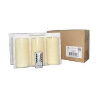 Stonebriar 3-pack ivory flameless LED pillar candles, 3 by 6 inch, with remote and timer