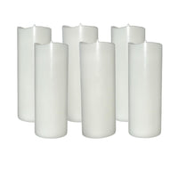 Stonebriar 6-pack white flameless LED pillar candles, 3 by 8 inch, with remote and timer