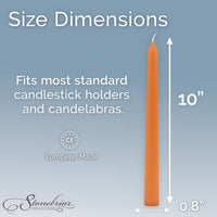 Stonebriar 4-pack orange unscented taper candles, 10 inch, 7 hour burn time