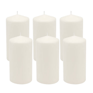 Stonebriar Unscented White Tall Pillar Candles, 65 Hour Burning Candle Pillars, Perfect for Decor, Weddings, Emergencies 3' X 6', 6 count