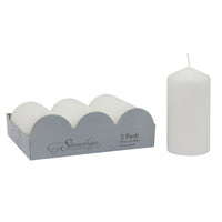 Stonebriar 3 Pack Tall 3 x 6 Inch 65 Hour Long Burning Unscented White Wax Pillar Candles