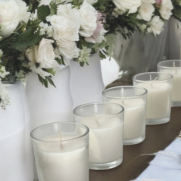 Stonebriar Votive Candles, 12 Hour Burn Time, Unscented Long-Lasting Wax Filled Candles in Clear Glass for Home Décor & Special Occasions, Pack of 48, White