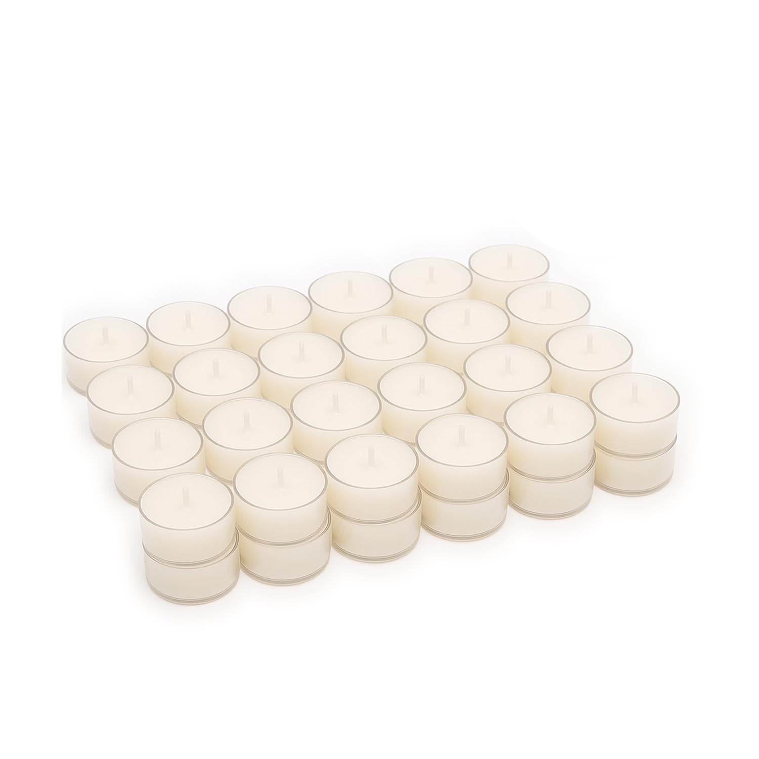 Stonebriar 48-pack unscented clear-cup tea light candles, 8-hour burn time