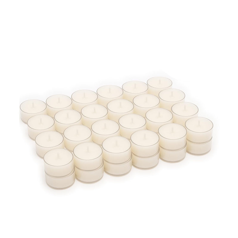 Stonebriar 48-pack unscented clear-cup tea light candles, 8-hour burn time