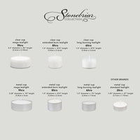 Stonebriar 48-pack unscented clear-cup tea light candles, 8-hour burn time