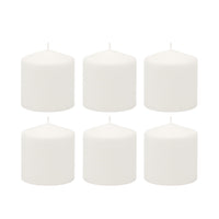 Stonebriar Unscented White Tall Pillar Candles, 18 Hour Burning Candle Pillars, Perfect for Decor, Weddings, Emergencies 3' X 3', 6 count