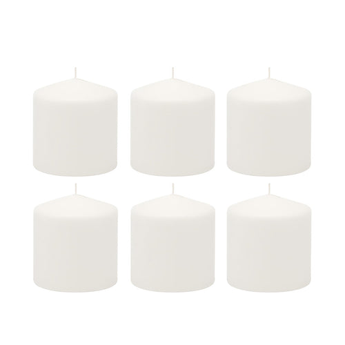 Stonebriar Unscented White Tall Pillar Candles, 18 Hour Burning Candle Pillars, Perfect for Decor, Weddings, Emergencies 3' X 3', 6 count