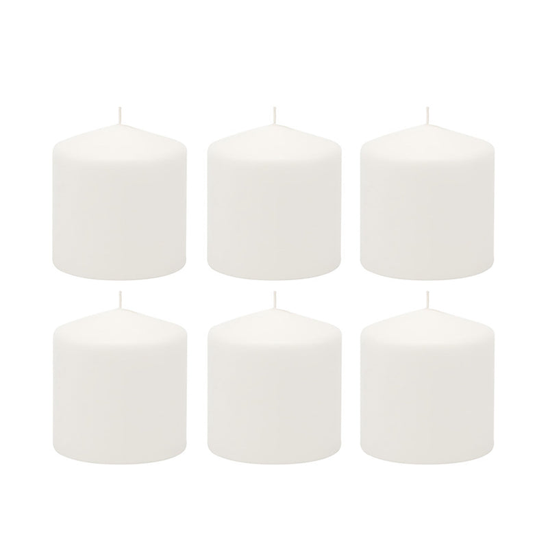 Stonebriar Unscented White Tall Pillar Candles, 18 Hour Burning Candle Pillars, Perfect for Decor, Weddings, Emergencies 3' X 3', 6 count