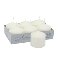 Stonebriar Unscented White Tall Pillar Candles, 18 Hour Burning Candle Pillars, Perfect for Decor, Weddings, Emergencies 3' X 3', 6 count
