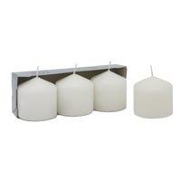 Stonebriar 3 Pack Tall 3 x 3 Inch 18 Hour Long Burning Unscented White Wax Pillar Candles