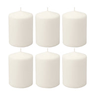 Stonebriar Unscented White Tall Pillar Candles, 35 Hour Burning Candle Pillars, Perfect for Decor, Weddings, Emergencies 3' X 4', 6 count
