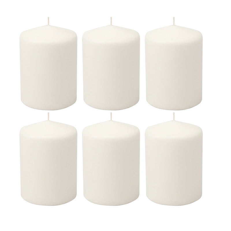 Stonebriar Unscented White Tall Pillar Candles, 35 Hour Burning Candle Pillars, Perfect for Decor, Weddings, Emergencies 3' X 4', 6 count