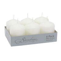 Stonebriar Unscented White Tall Pillar Candles, 35 Hour Burning Candle Pillars, Perfect for Decor, Weddings, Emergencies 3' X 4', 6 count