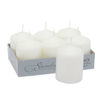 Stonebriar Unscented White Tall Pillar Candles, 35 Hour Burning Candle Pillars, Perfect for Decor, Weddings, Emergencies 3' X 4', 6 count