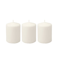 Stonebriar 3 Pack Tall 3 x 4 Inch 35 Hour Long Burning Unscented White Wax Pillar Candles