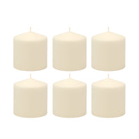 Stonebriar Unscented Pillar Candles, 18 Hour Burn Time, Long-Lasting Wax Candles for Weddings, Pack of 6, Ivory, 3' x 3'