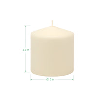 Stonebriar Unscented Pillar Candles, 18 Hour Burn Time, Long-Lasting Wax Candles for Weddings, Pack of 6, Ivory, 3' x 3'