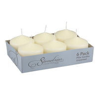 Stonebriar Unscented Pillar Candles, 18 Hour Burn Time, Long-Lasting Wax Candles for Weddings, Pack of 6, Ivory, 3' x 3'