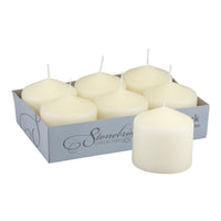 Stonebriar Unscented Pillar Candles, 18 Hour Burn Time, Long-Lasting Wax Candles for Weddings, Pack of 6, Ivory, 3' x 3'