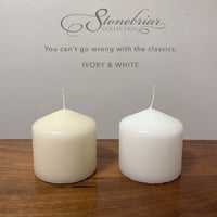 Stonebriar Unscented Pillar Candles, 18 Hour Burn Time, Long-Lasting Wax Candles for Weddings, Pack of 6, Ivory, 3' x 3'