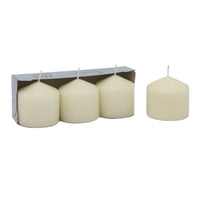 Stonebriar Unscented Pillar Candles, 18 Hour Burn Time, Long-Lasting Wax Candles for Weddings, Pack of 3, Ivory, 3' x 3'