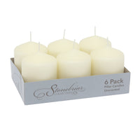 Stonebriar Unscented Pillar Candles, 35 Hour Burn Time, Long-Lasting Wax Candles for Weddings, Pack of 6, Ivory, 3' x 4'