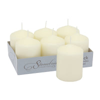 Stonebriar Unscented Pillar Candles, 35 Hour Burn Time, Long-Lasting Wax Candles for Weddings, Pack of 6, Ivory, 3' x 4'