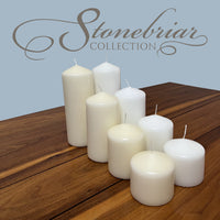 Stonebriar Unscented Pillar Candles, 35 Hour Burn Time, Long-Lasting Wax Candles for Weddings, Pack of 3, Ivory, 3' x 4'