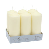 Stonebriar 80 Hour Long Burning Unscented Pillar Candles, 3x8, Ivory, 6 count