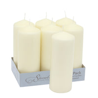 Stonebriar 80 Hour Long Burning Unscented Pillar Candles, 3x8, Ivory, 6 count
