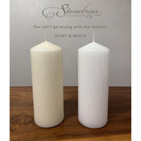 Stonebriar 80 Hour Long Burning Unscented Pillar Candles, 3x8, Ivory, 6 count