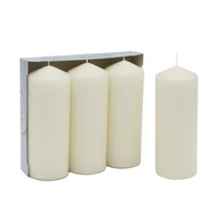Stonebriar Unscented Pillar Candles, 80 Hour Burn Time, Long-Lasting Wax Candles for Weddings, Pack of 3, Ivory, 3' x 8'