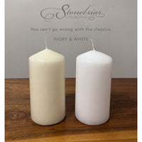 Stonebriar Unscented Pillar Candles, 65 Hour Burn Time, Long-Lasting Wax Candles for Weddings, Pack of 6, Ivory, 3' x 6'