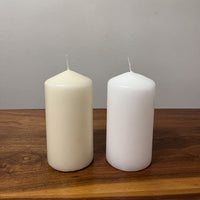 Stonebriar Unscented Pillar Candles, 65 Hour Burn Time, Long-Lasting Wax Candles for Weddings, Pack of 6, Ivory, 3' x 6'