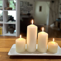 Stonebriar Unscented Pillar Candles, 65 Hour Burn Time, Long-Lasting Wax Candles for Weddings, Pack of 6, Ivory, 3' x 6'