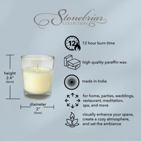 Stonebriar 12-pack ivory wax filled glass votive candles, unscented