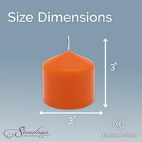 Stonebriar 6-pack orange unscented pillar candles, 3 by 3 inch