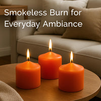 Stonebriar 6-pack orange unscented pillar candles, 3 by 3 inch